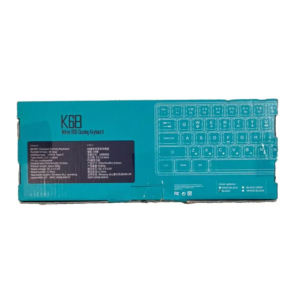 K68 K68 Compact Wired USB-C Illuminated Gaming Keyboard QWERTY English